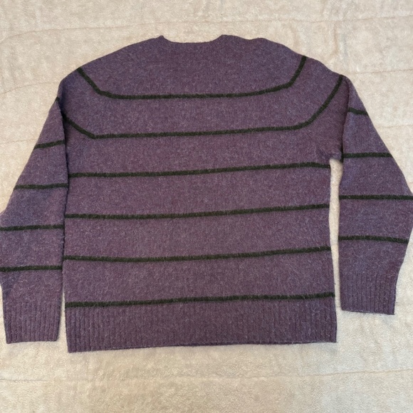 J. Crew Brushed wool crewneck sweater - Heather Thistle Olive Stripe - XL - Picture 3 of 3